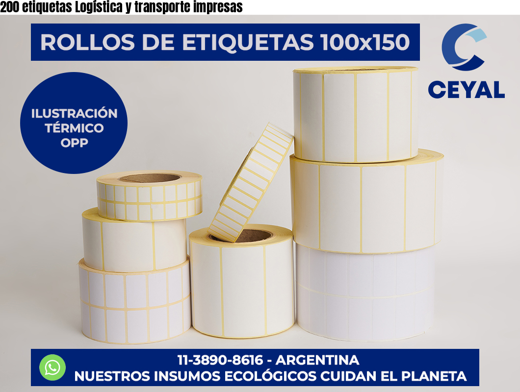 200 etiquetas Logística y transporte impresas