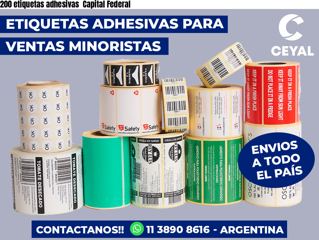 200 etiquetas adhesivas Capital Federal