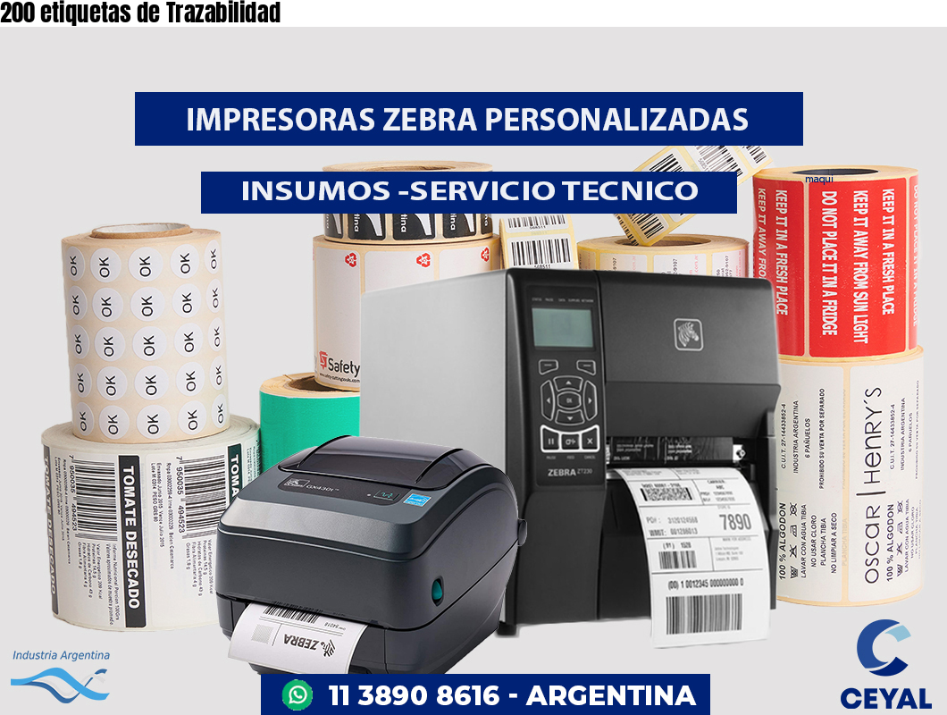 200 etiquetas de Trazabilidad