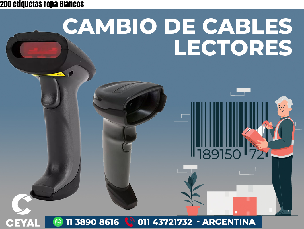 200 etiquetas ropa Blancos