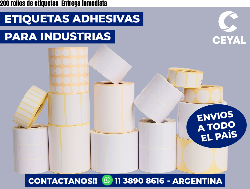 200 rollos de etiquetas Entrega inmediata