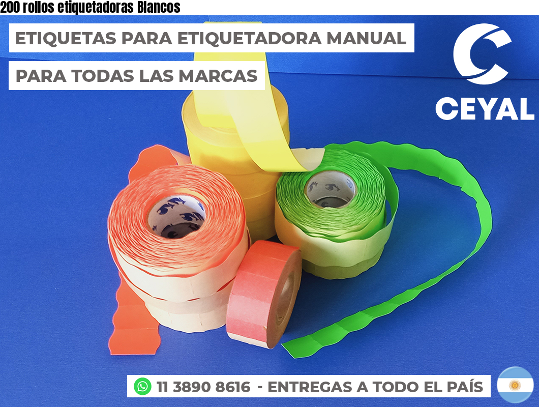 200 rollos etiquetadoras Blancos
