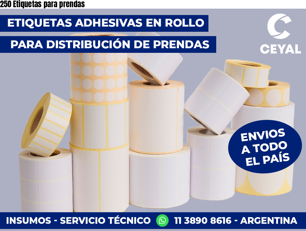 250 Etiquetas para prendas