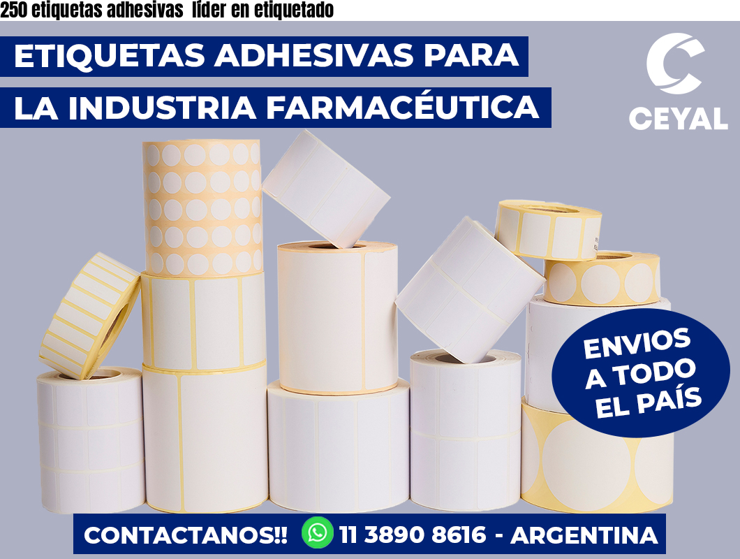 250 etiquetas adhesivas  líder en etiquetado