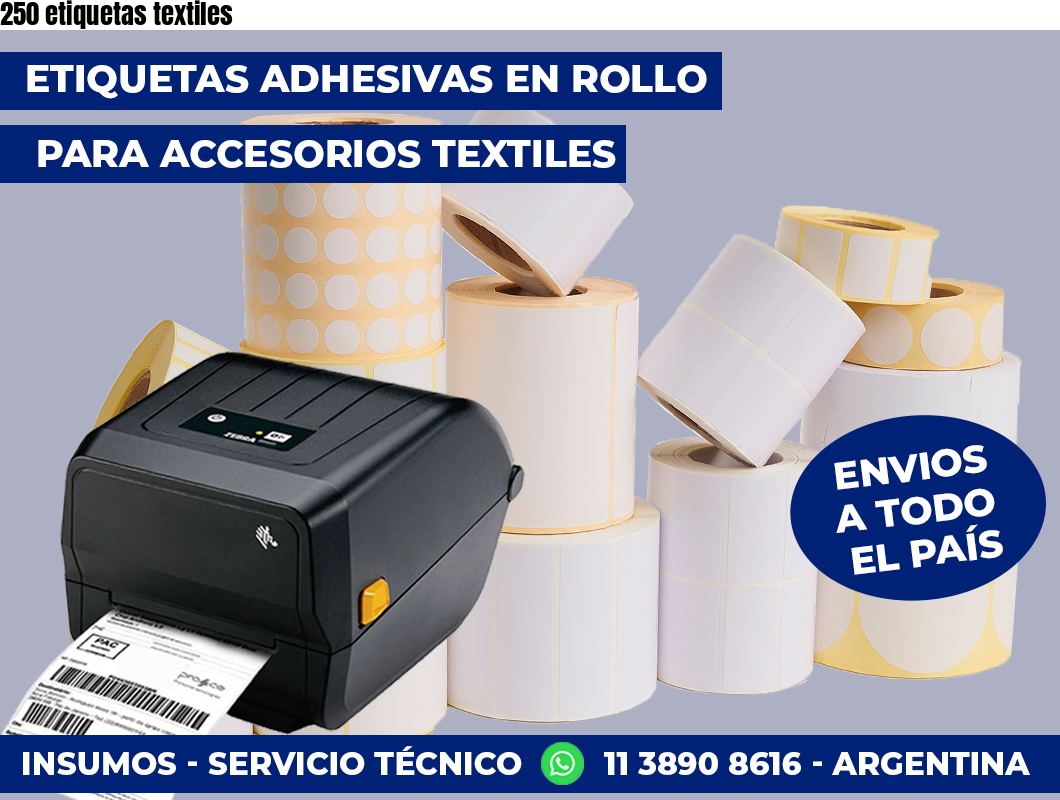 250 etiquetas textiles