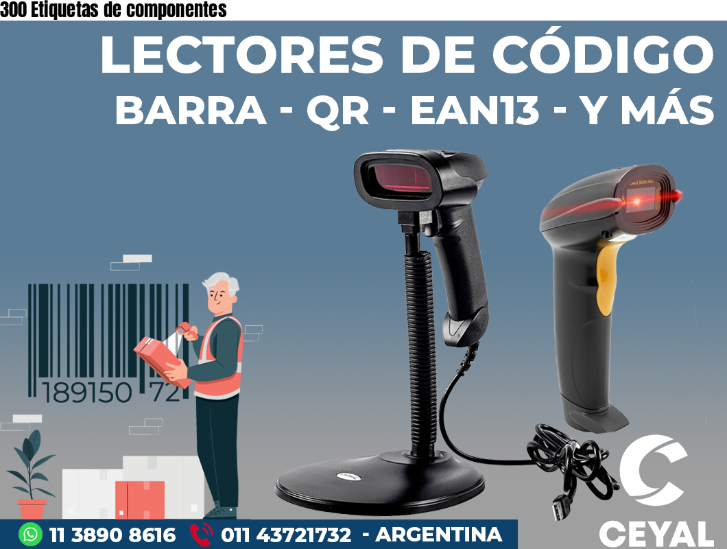 300 Etiquetas de componentes