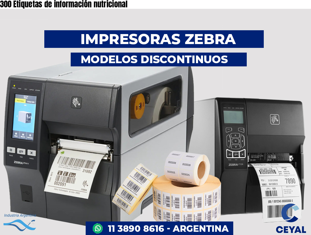 300 Etiquetas de información nutricional