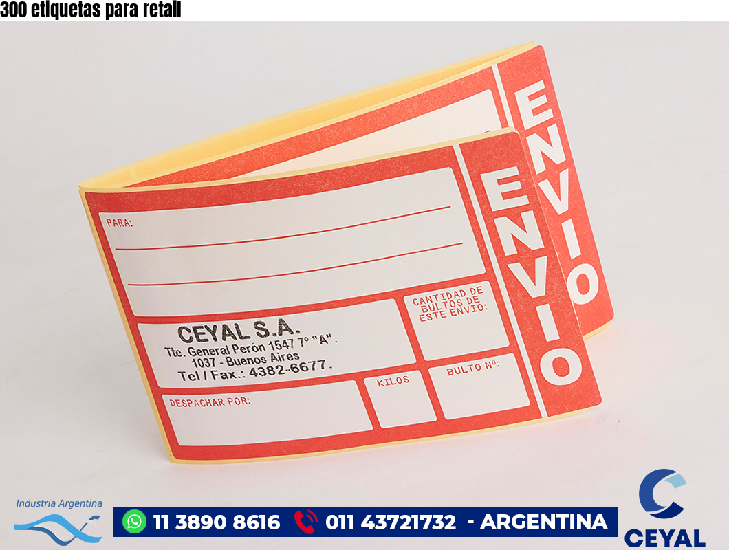 300 etiquetas para retail