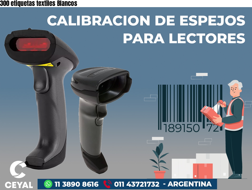300 etiquetas textiles Blancos