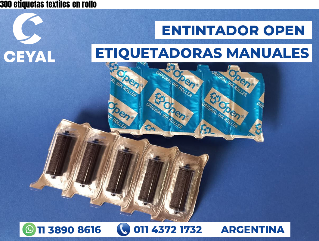 300 etiquetas textiles en rollo