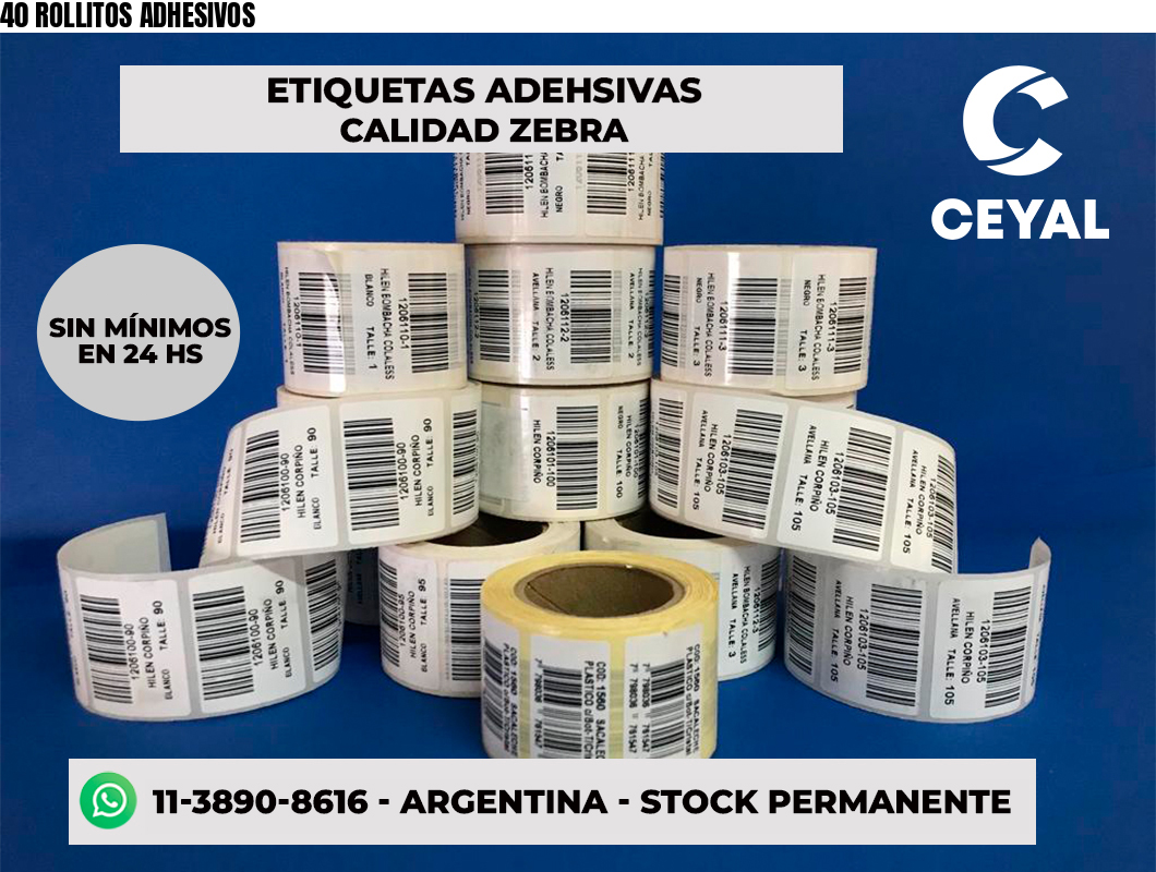 40 ROLLITOS ADHESIVOS