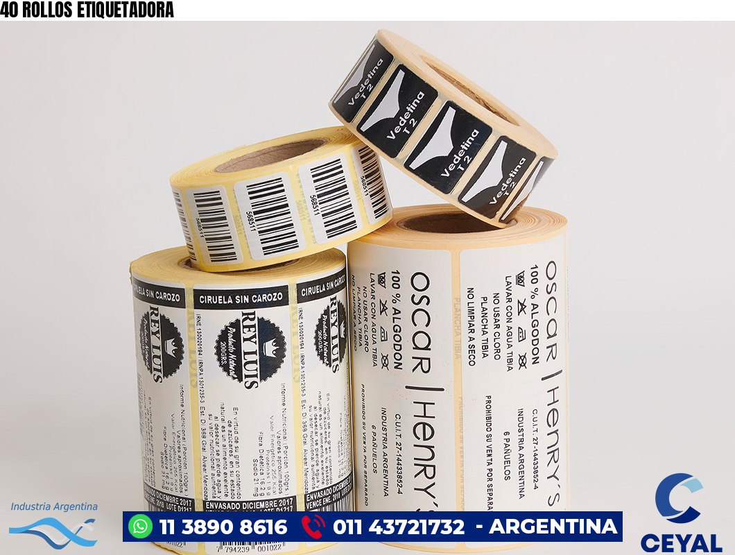 40 ROLLOS ETIQUETADORA