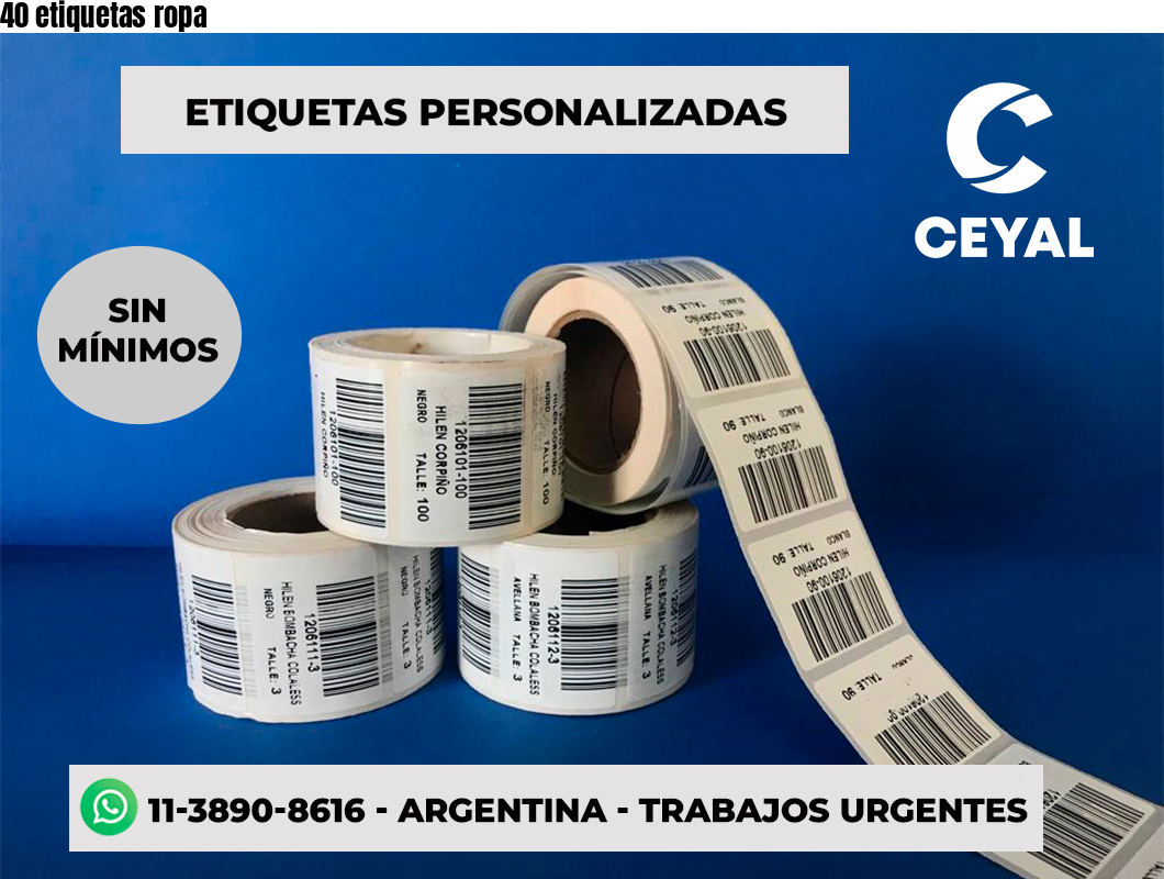 40 etiquetas ropa