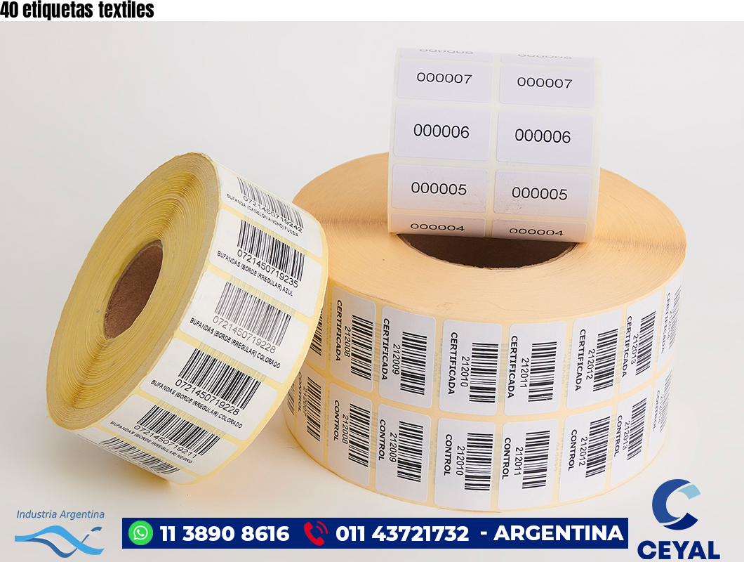 40 etiquetas textiles