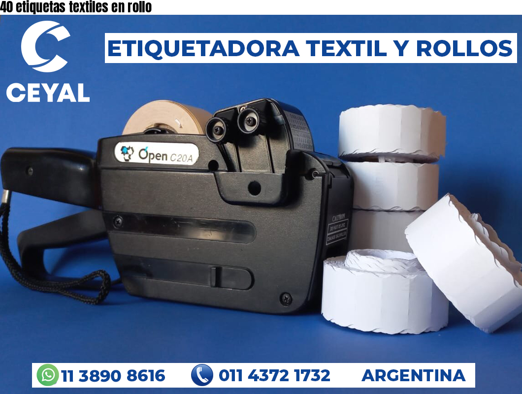 40 etiquetas textiles en rollo