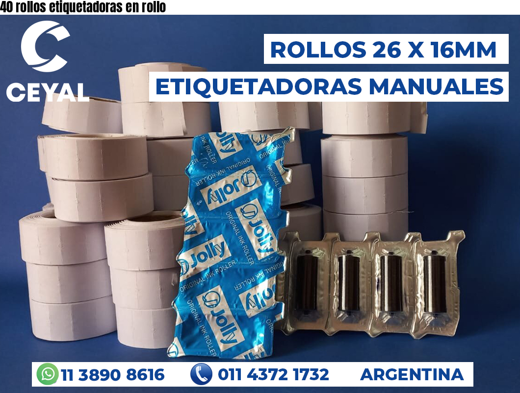 40 rollos etiquetadoras en rollo