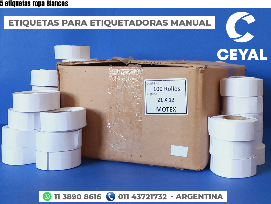5 etiquetas ropa Blancos