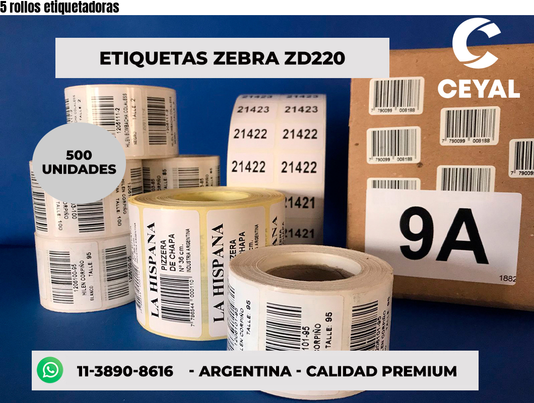 5 rollos etiquetadoras