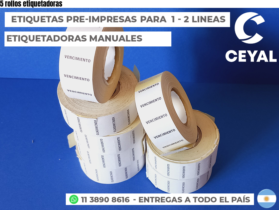 5 rollos etiquetadoras