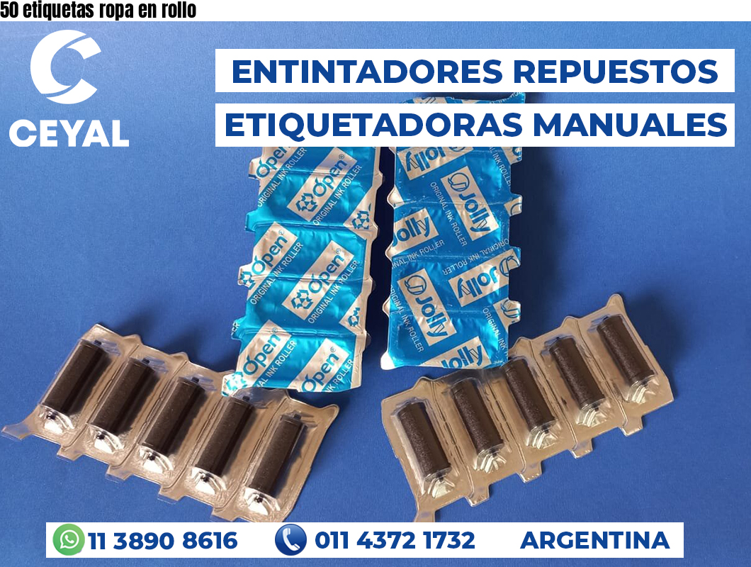 50 etiquetas ropa en rollo