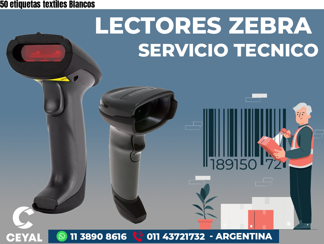 50 etiquetas textiles Blancos