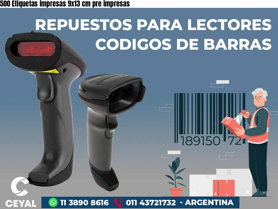 500 Etiquetas impresas 9x13 cm pre impresas
