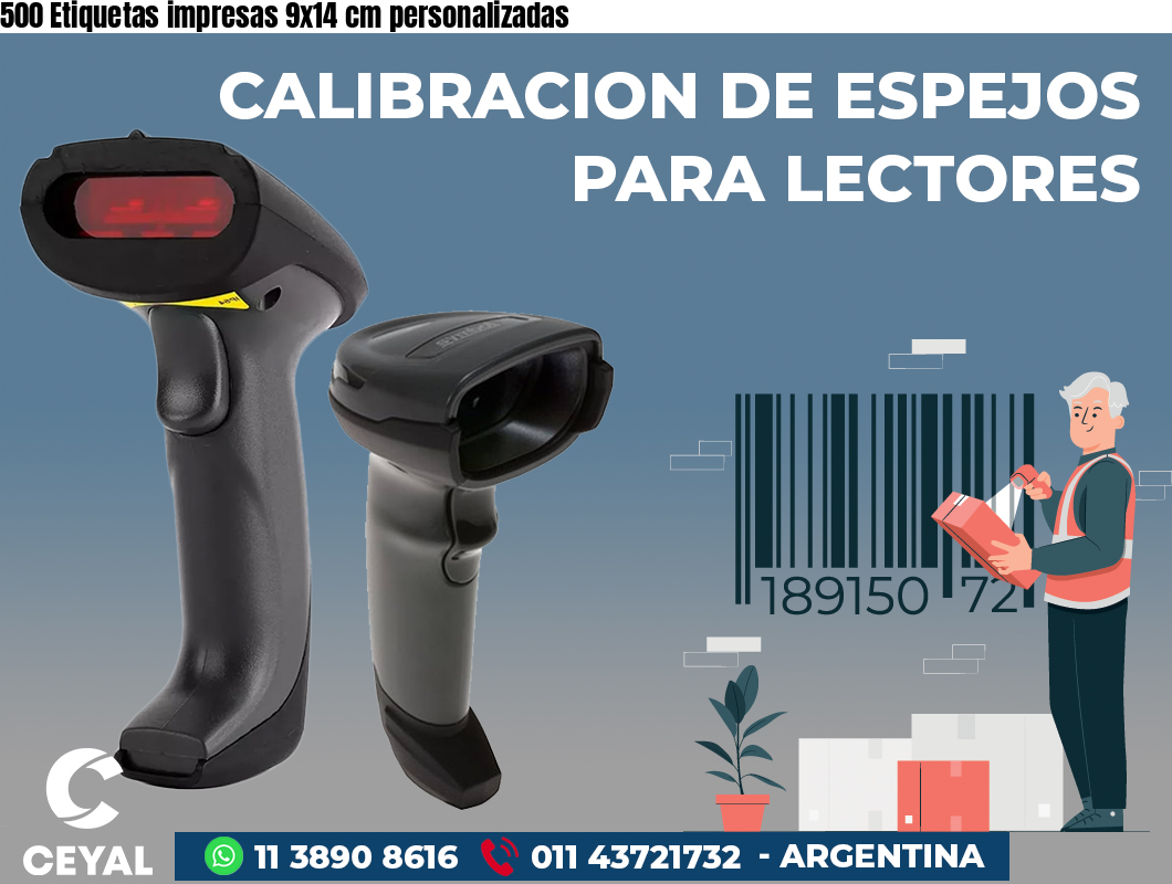 500 Etiquetas impresas 9x14 cm personalizadas