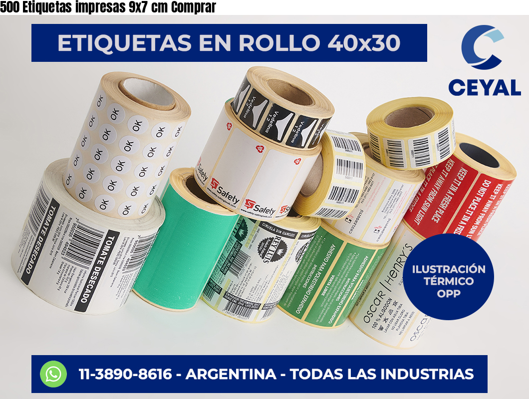 500 Etiquetas impresas 9×7 cm Comprar