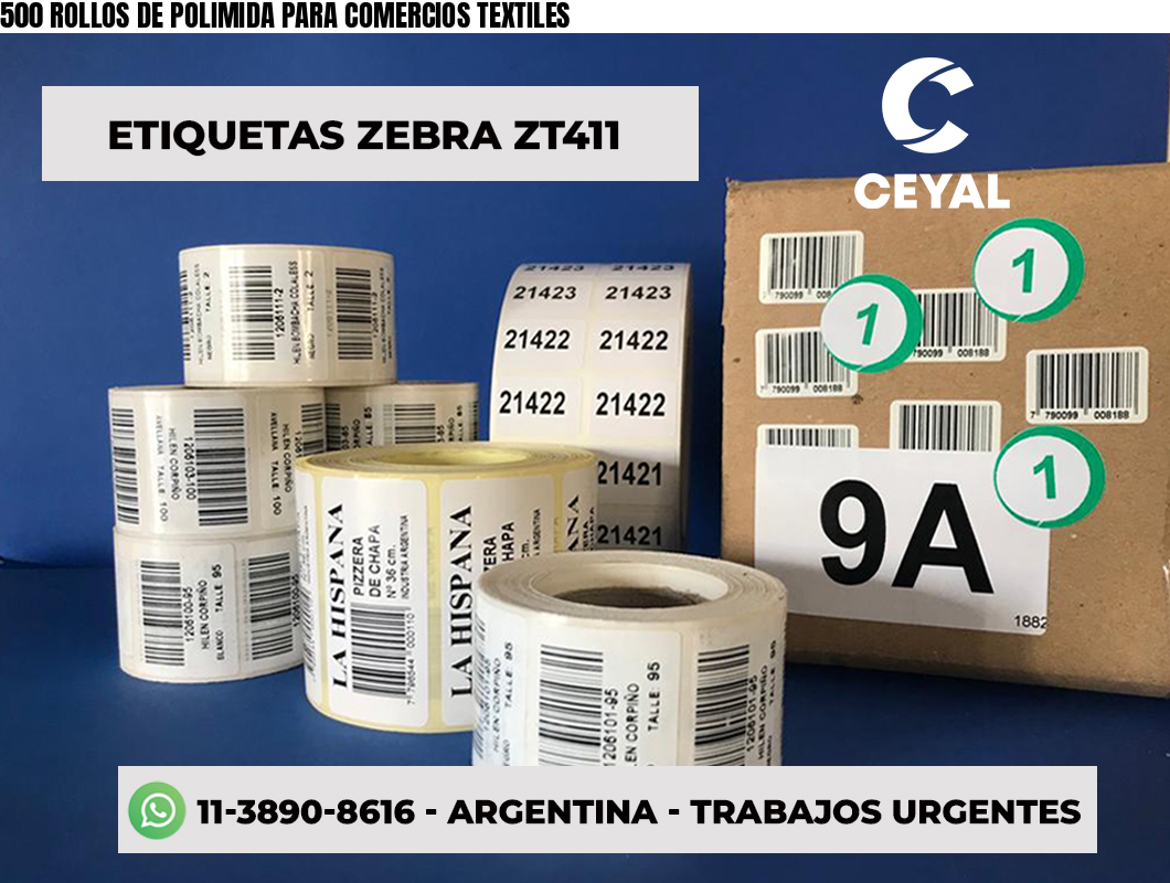 500 ROLLOS DE POLIMIDA PARA COMERCIOS TEXTILES