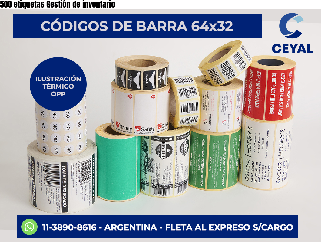 500 etiquetas Gestión de inventario
