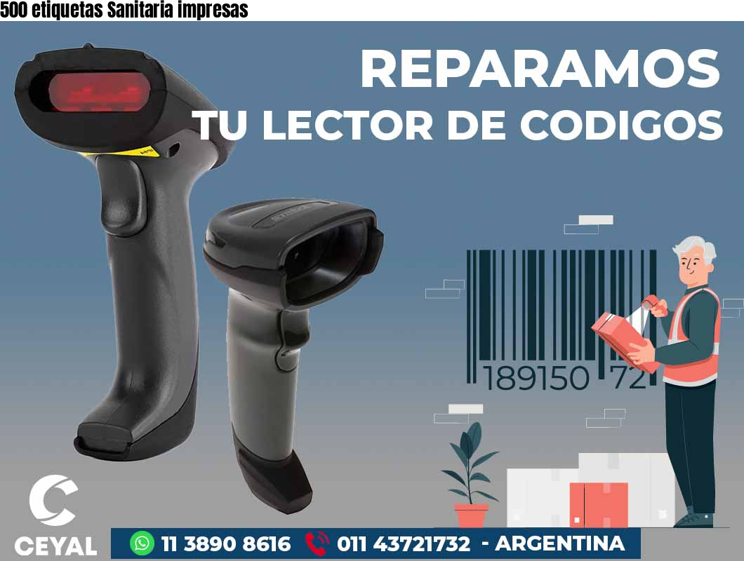 500 etiquetas Sanitaria impresas
