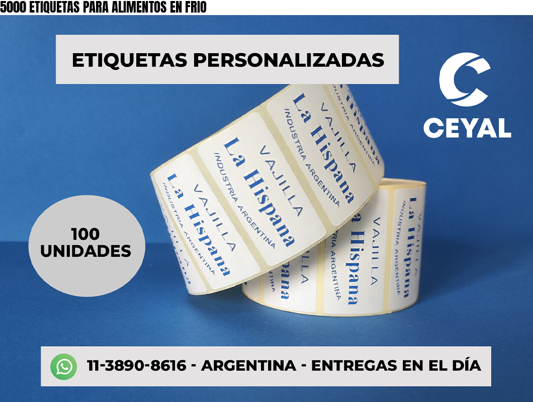 5000 ETIQUETAS PARA ALIMENTOS EN FRIO