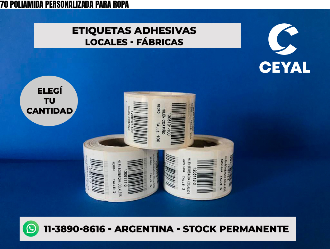 70 POLIAMIDA PERSONALIZADA PARA ROPA