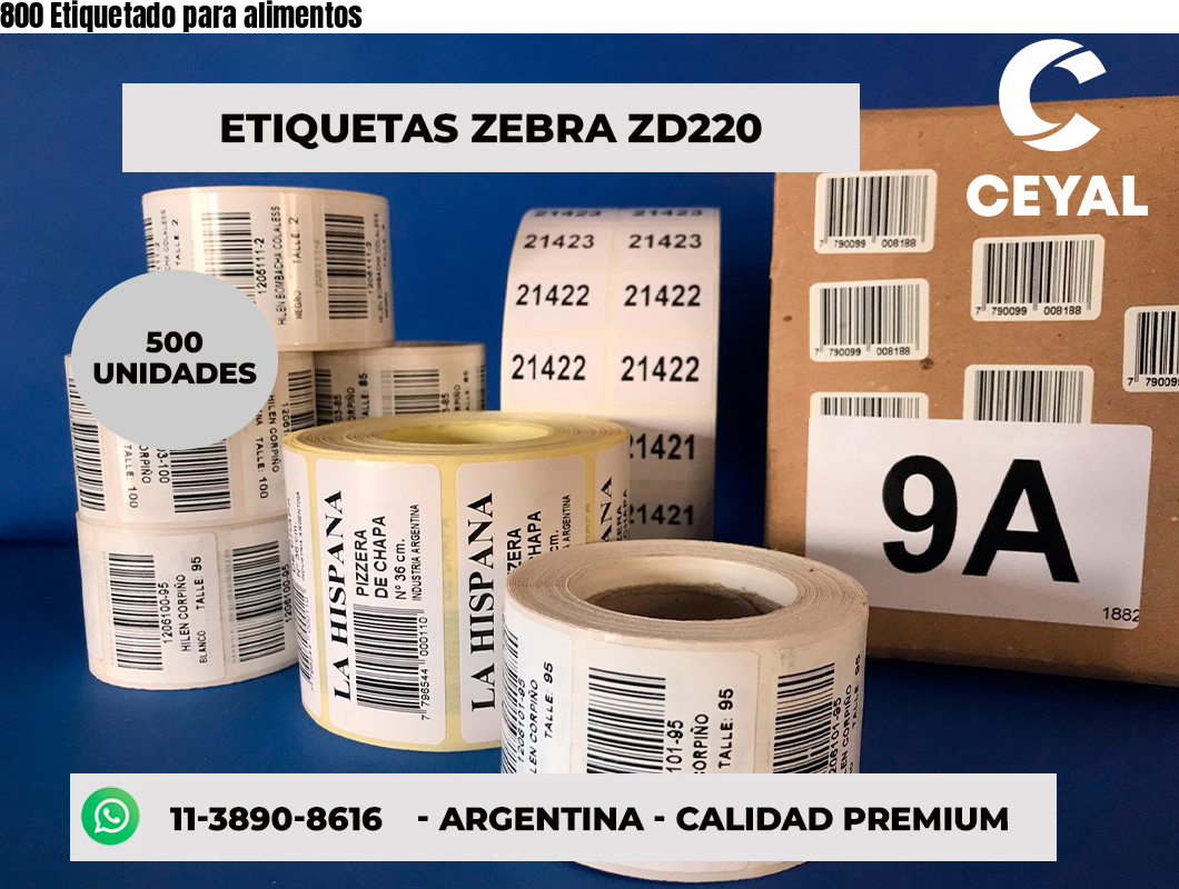 800 Etiquetado para alimentos