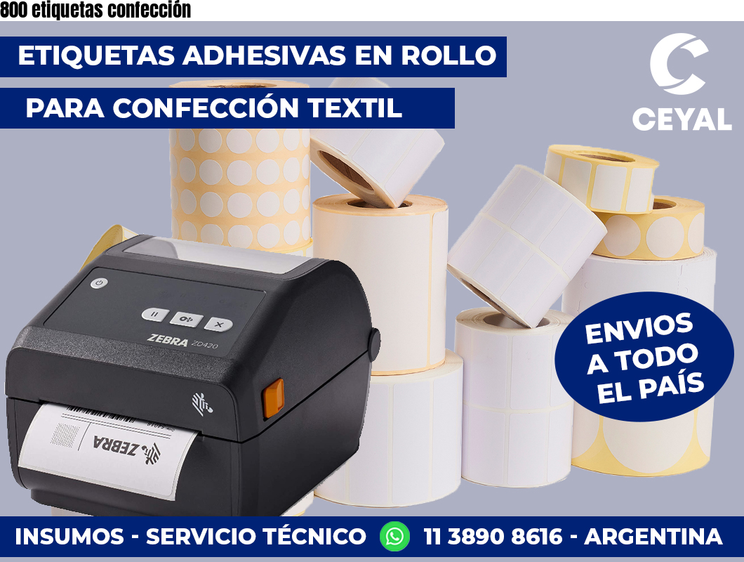 800 etiquetas confección