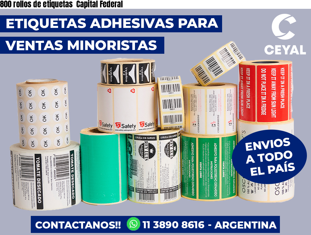 800 rollos de etiquetas Capital Federal