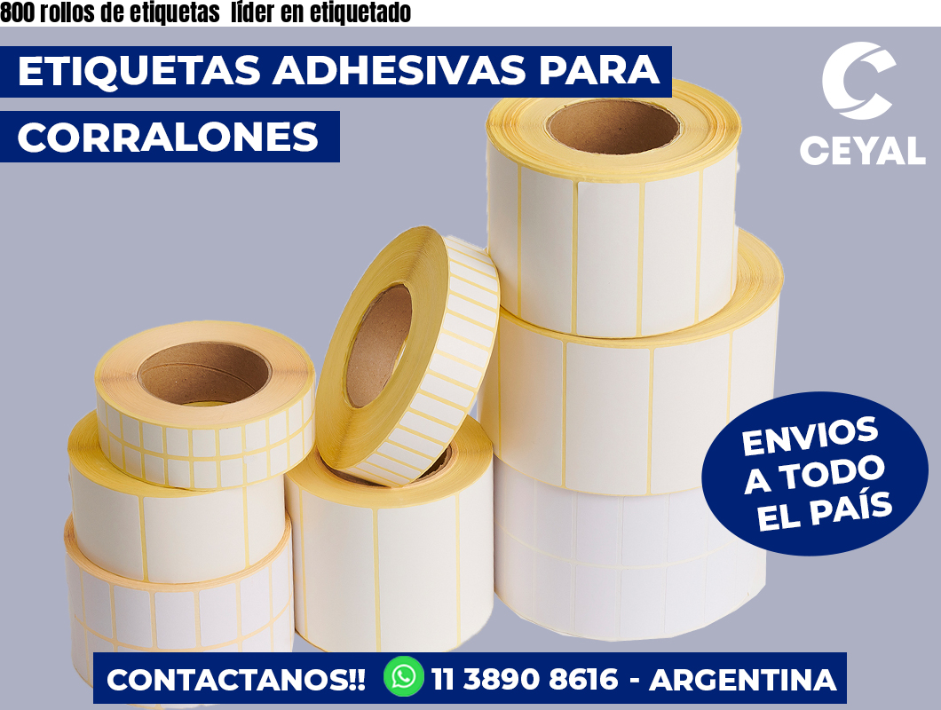 800 rollos de etiquetas  líder en etiquetado