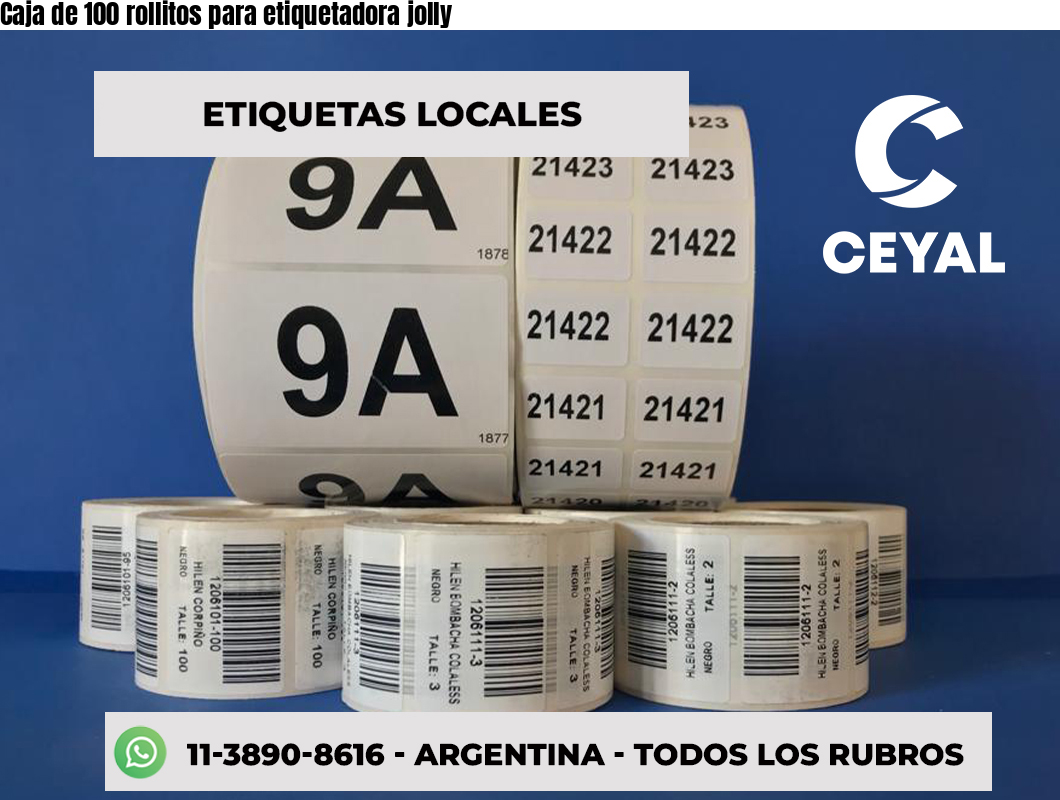 Caja de 100 rollitos para etiquetadora jolly