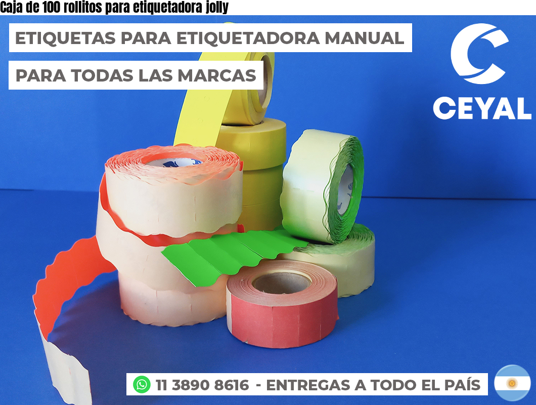 Caja de 100 rollitos para etiquetadora jolly