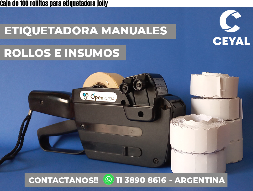 Caja de 100 rollitos para etiquetadora jolly