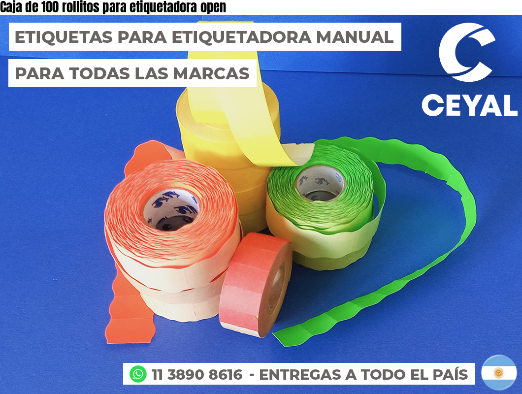 Caja de 100 rollitos para etiquetadora open