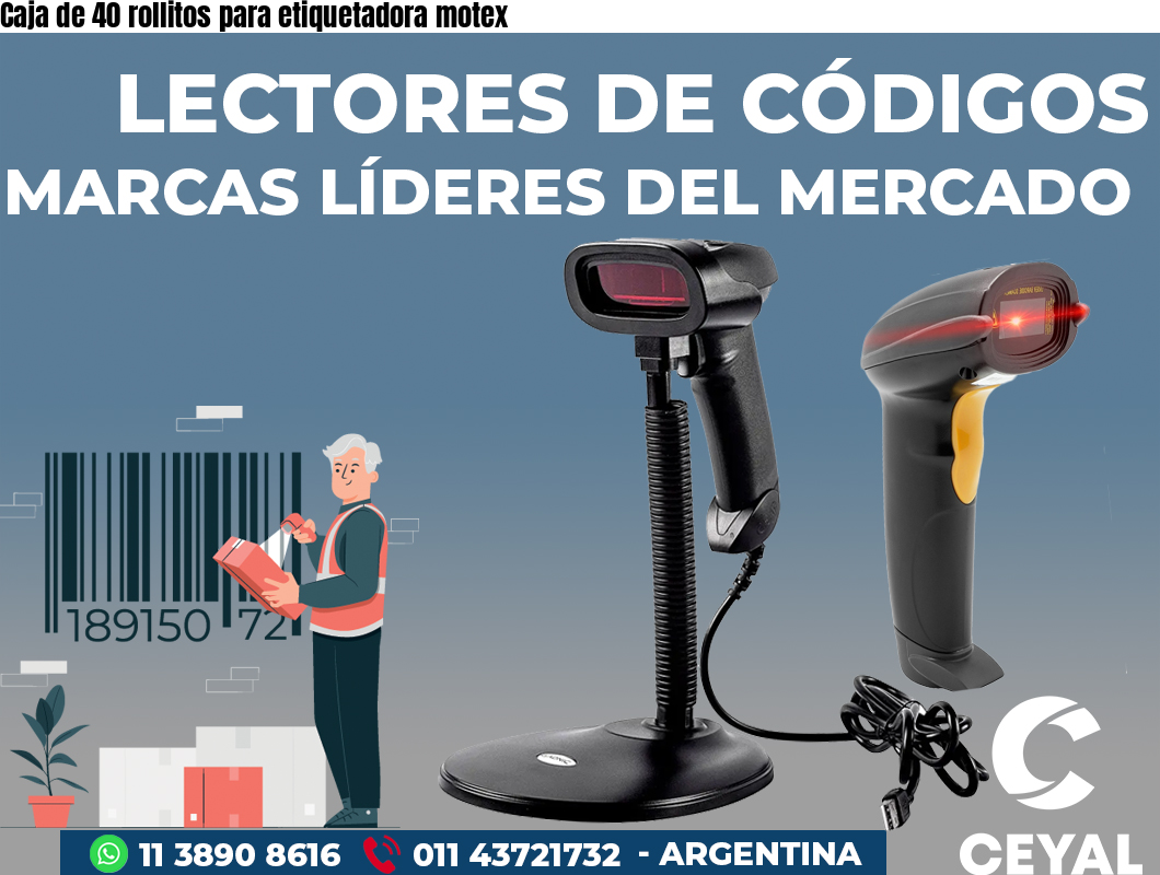 Caja de 40 rollitos para etiquetadora motex
