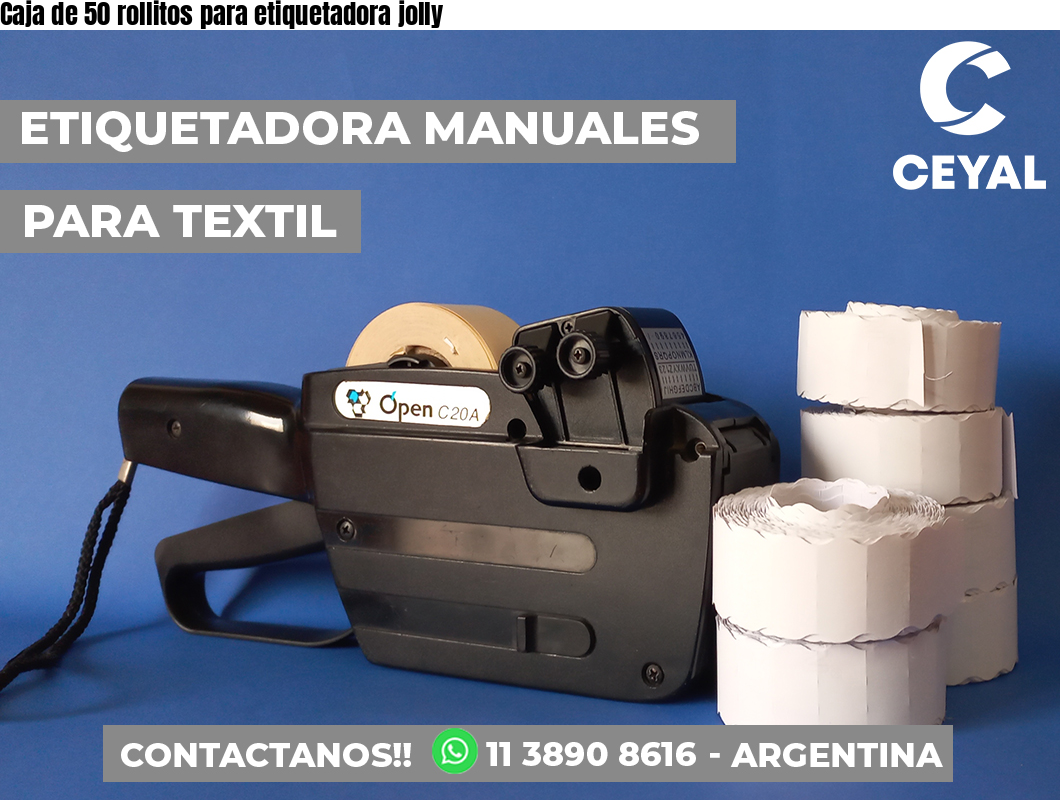 Caja de 50 rollitos para etiquetadora jolly