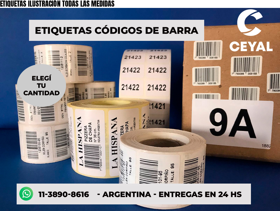 ETIQUETAS ILUSTRACIÓN TODAS LAS MEDIDAS