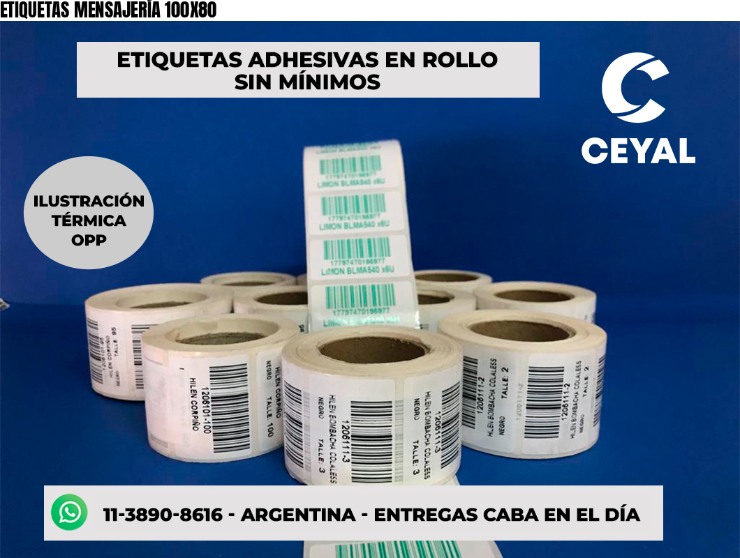 ETIQUETAS MENSAJERÍA 100X80