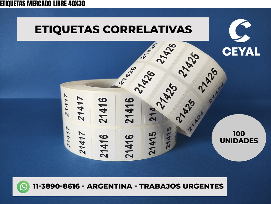 ETIQUETAS MERCADO LIBRE 40X30