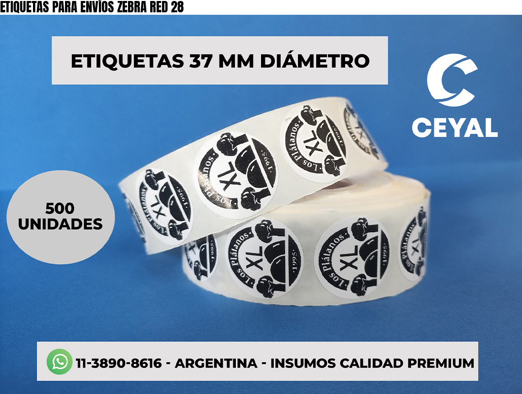 ETIQUETAS PARA ENVÍOS ZEBRA RED 28