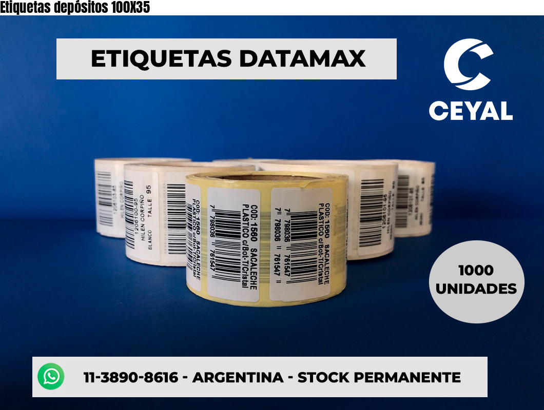 Etiquetas depósitos 100X35