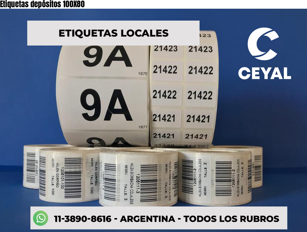 Etiquetas depósitos 100X80