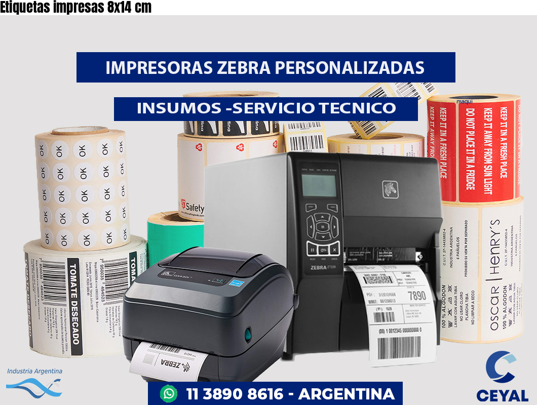 Etiquetas impresas 8x14 cm